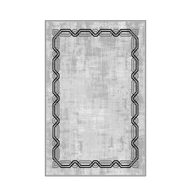 Luxurious Woven Area Rug, 5.9 x 9.2 ft, 100% Polyester, Antibacterial | Non-Slip PVC Felt Dot Underside, 0.3 in Pile Height | Machine Washable, 3D Digital Print, Perfect for Living Room & Bedroom Décor