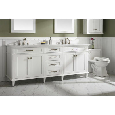 Fadrique 80'' Double Bathroom Vanity with Quartz Top