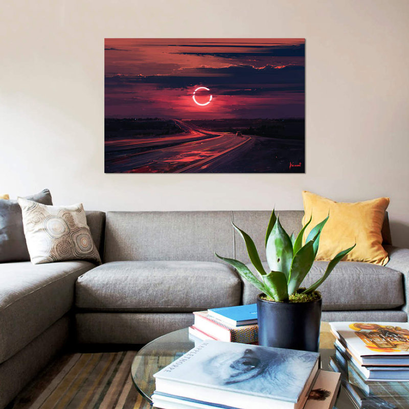 «Solar Eclipse», reproduction d'impression sur toile tendue, H 12 po x l 18 po x P 1,5 po, Toile tendue, Pas de tapis