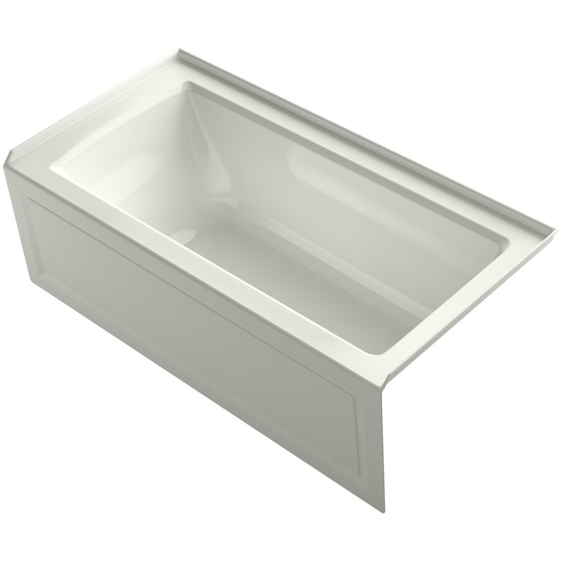 Archer Alcove Bath with Bask Heated Surface, Integral Apron, Tile Flange, Dune, Left