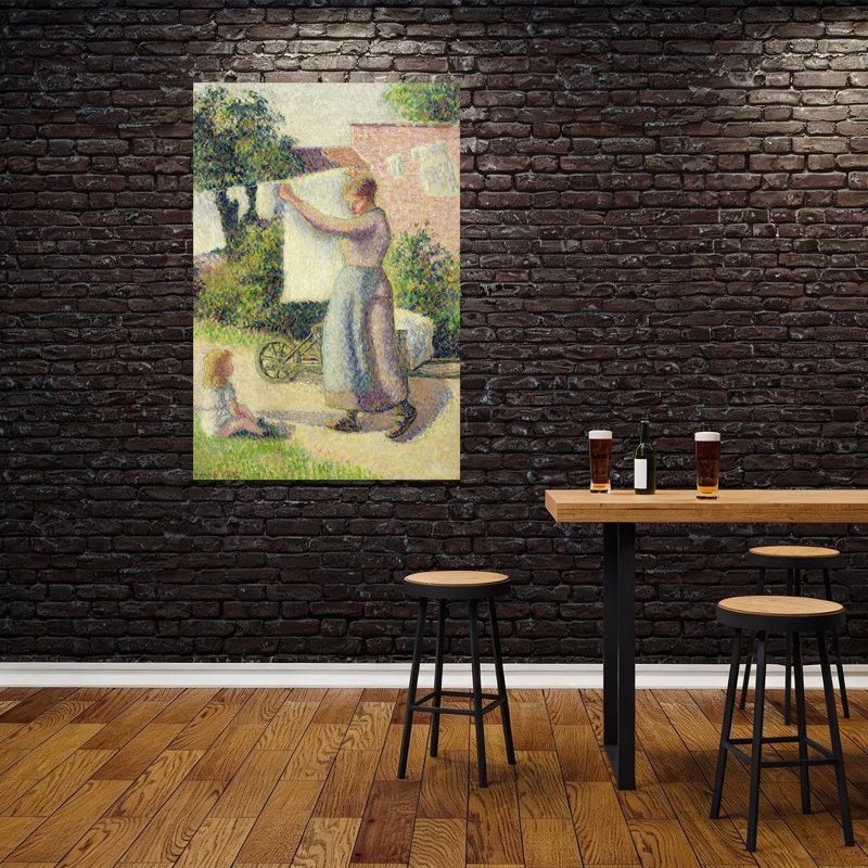Woman Hanging Up The Washing, 1887 Abstract Contemporary Wall Art Print, 152.4cm H x 101.6cm W