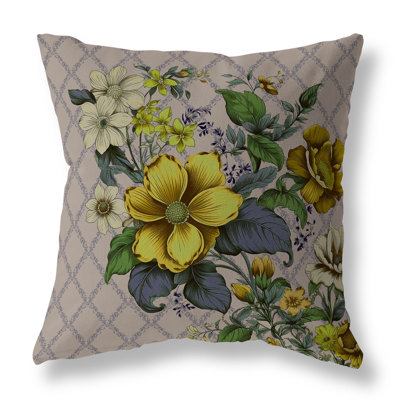 Wildflower Artistry Floral Outdoor Reversible Throw Pillow