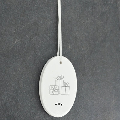 Carley Joy Presents Oval Shaped Ceramic Ornament