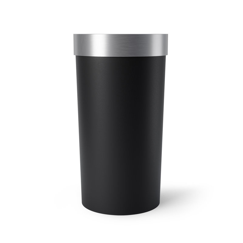 Plastic Open Kitchen Trash Can - 16.5 Gallons, Black