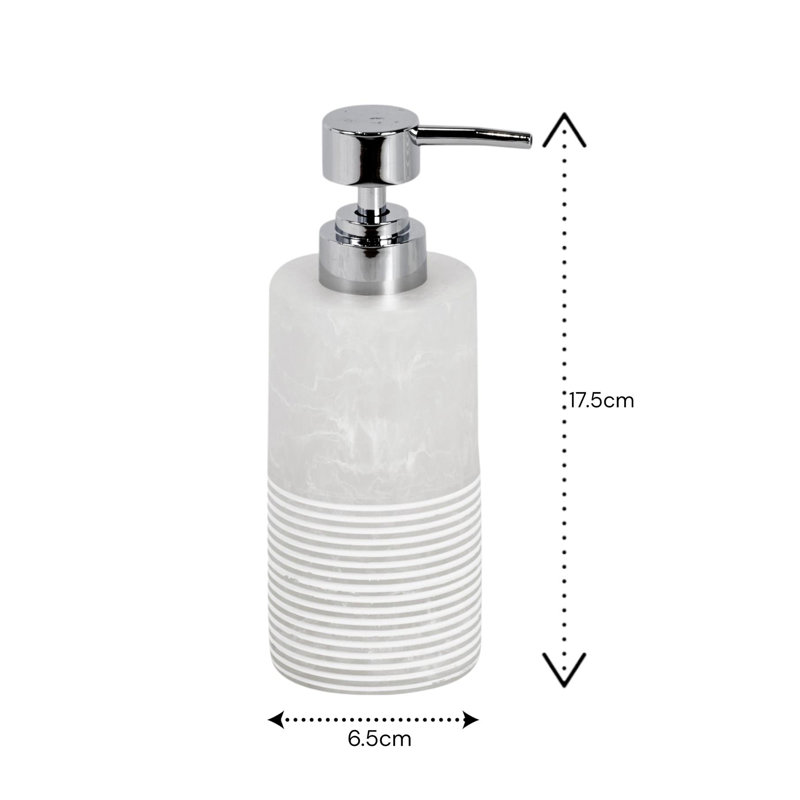 Talhia Frost Onyx White Striped Liquid Soap Dispenser