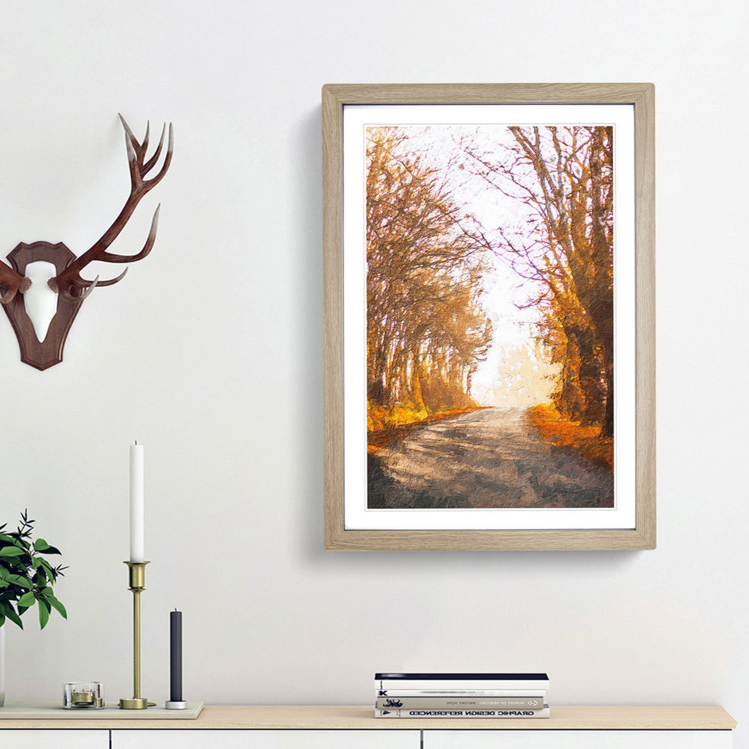 A Road Through the Woods in Abstract - Framed Print