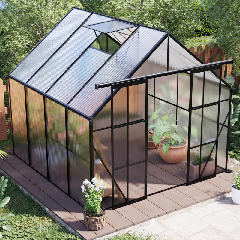 Serre en polycarbonate, 97.75", Noir