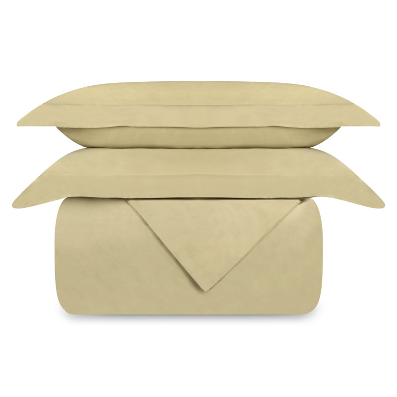Delara GOTS Certified 100% Organic Cotton Sateen Duvet Cover Set, 400TC, Long Staple, Soft & Breathable, Sage Green