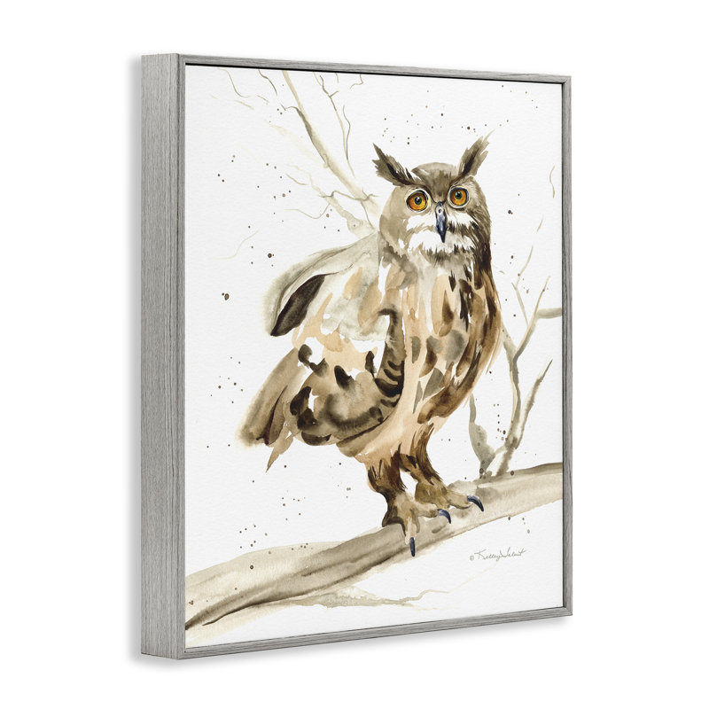 Chouette perchée dans un arbre, art mural Stupell Industries par Kelley Talent, H 14 po x l 11 po x P 1,5 po