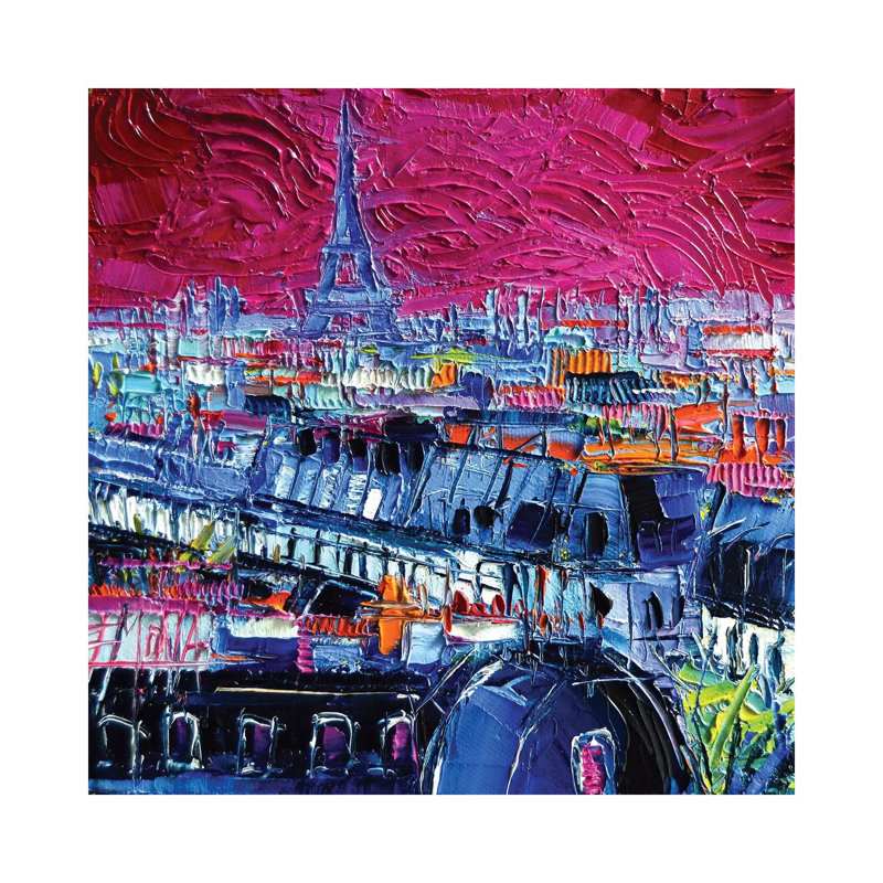 Pink Paris by Mona Edulesco - Wrapped Canvas Painting, 66.04cm H x 66.04cm W x 1.91cm D