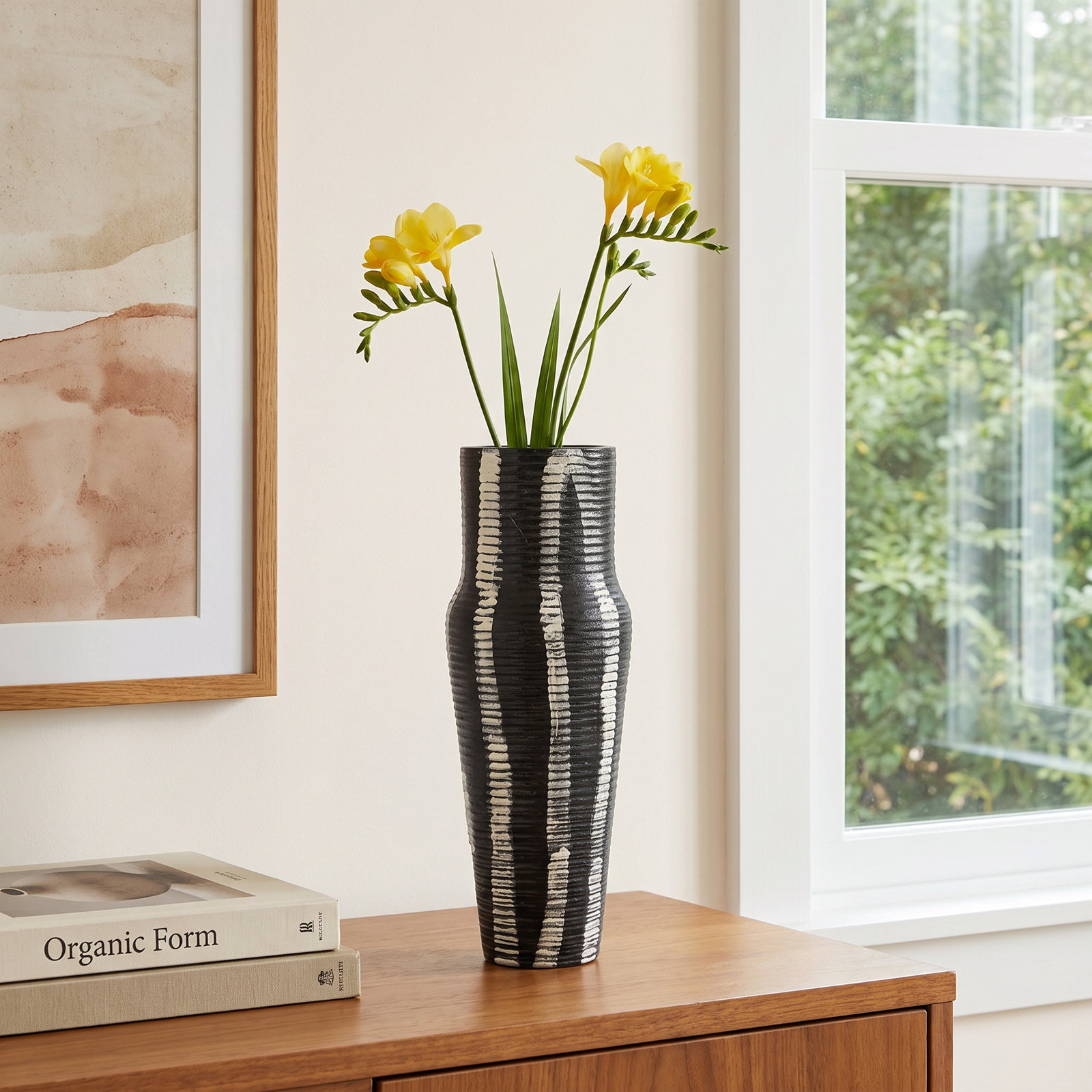 Rosey Table Vase, 12" H x 5" W x 5" D