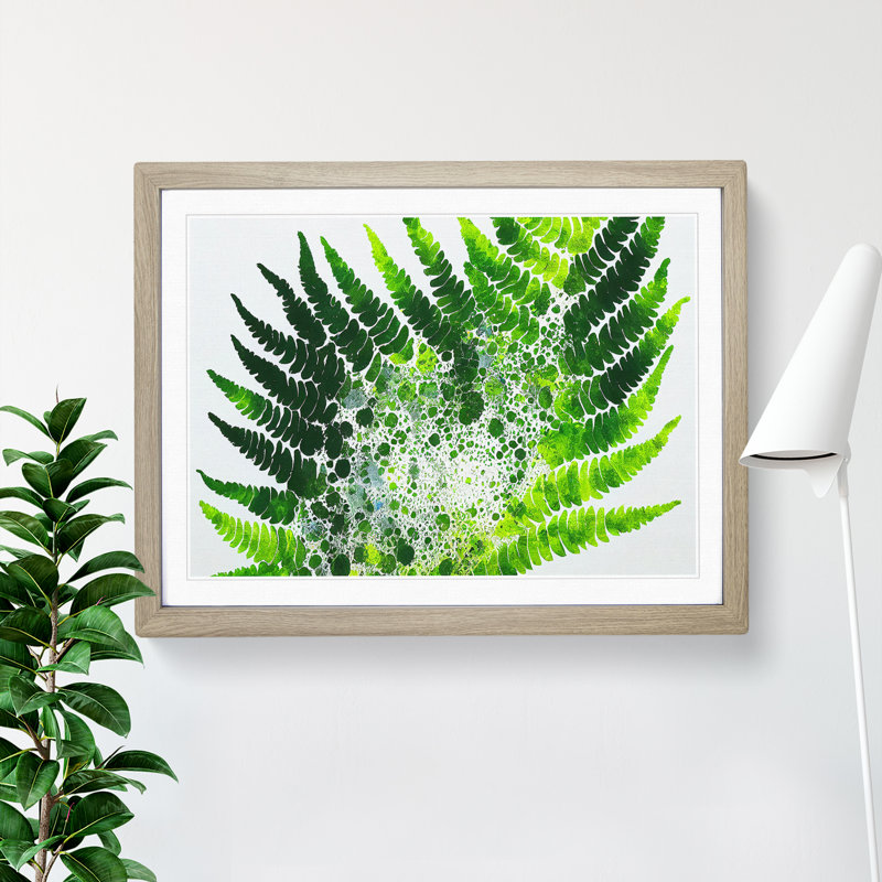 Fern Leaf Splash Vol.2 - Framed Print, 46cm H x 64cm W x 2cm D, Oak