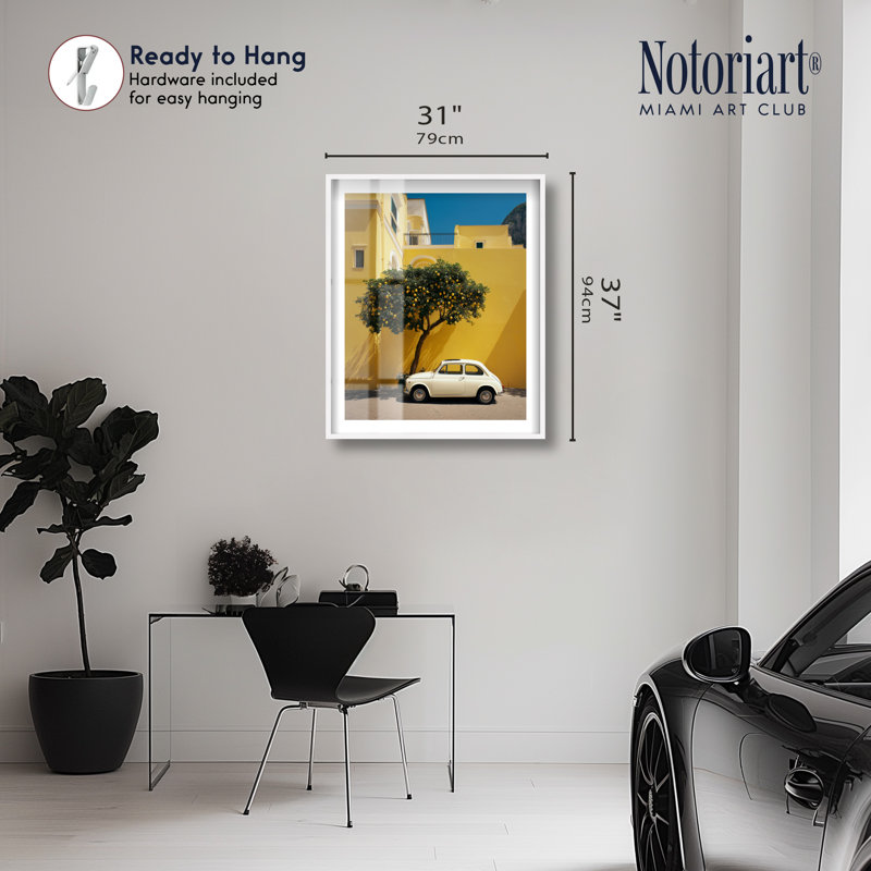 Décoration murale bord de mer Lemon Drive Shadowbox par Notoriart, cadre blanc, H 37 po x l 31 po, H 37 po x l 31 po