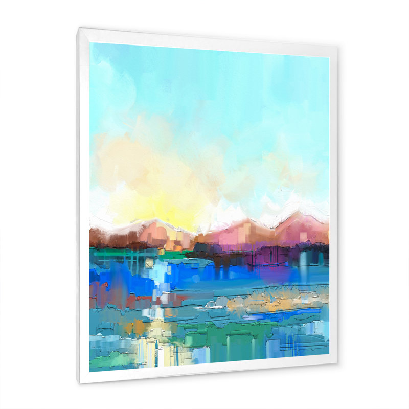 «Abstract Paintbrush Coastal Landscape - Traditional», décoration murale sur toile, H 12 po x l 8 po x P 1 po
