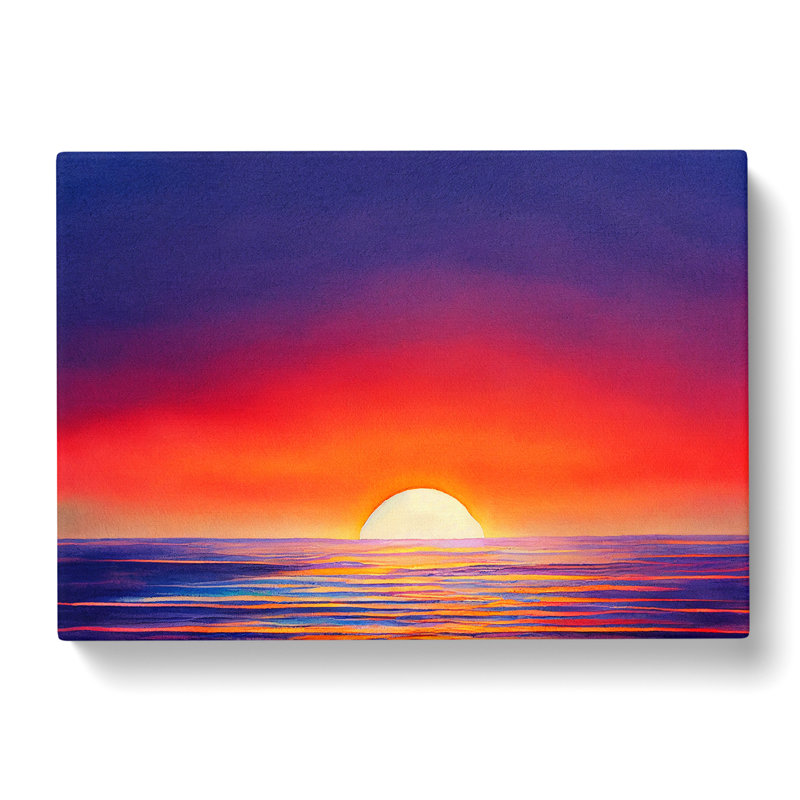 Harmonious Sunset Seascape - Wrapped Canvas, 35cm H x 50cm W x 3cm D