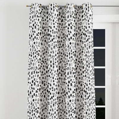 Rideaux obscurcissants Abstract Room - Rideau à œillets noir et blanc moderne - 1 panneau