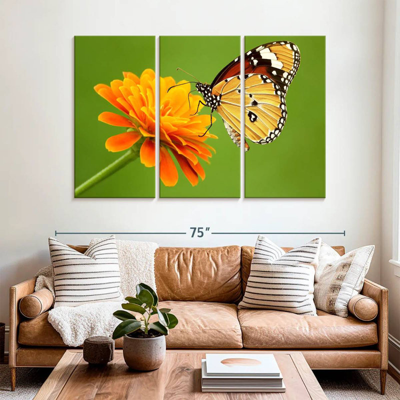 Brampt papillon avec fleur, H 42 po x l 65 po