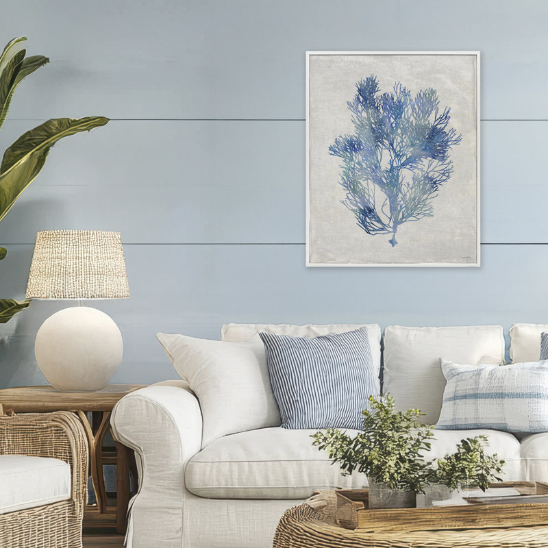 Giclée encadrée par des algues bleues, design par Amber Sterling, H 30 po x l 24 po