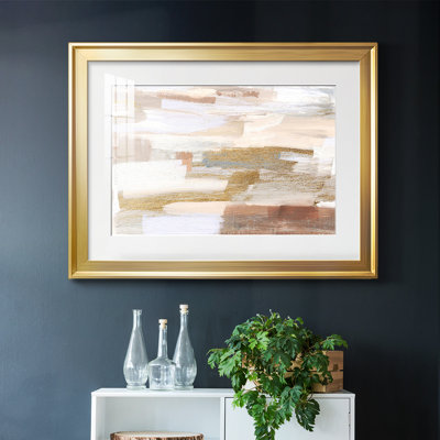 Quartz doré II - encadré avec cadre biseauté et verre