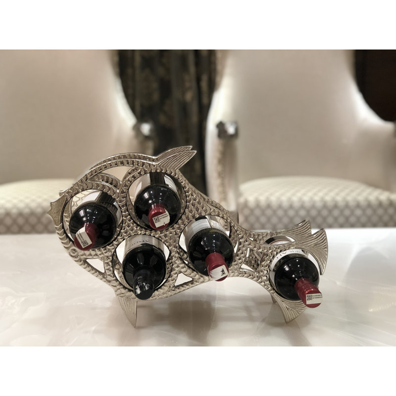 Humera Tabletop Wine Bottle Rack, Silver