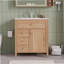 Meuble-lavabo de salle de bain avec lavabo, meuble-lavabo en bois avec tiroir rabattable, 2 tiroirs à fermeture en douceur, 1 porte à fermeture en douceur