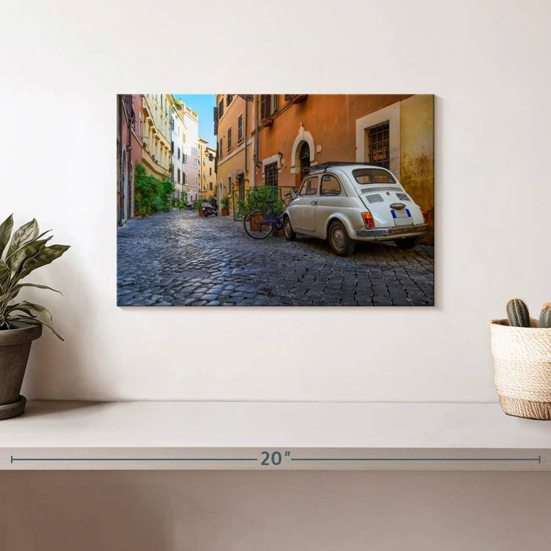Rue pavée Sireci à Rome, H 8 po x l 12 po