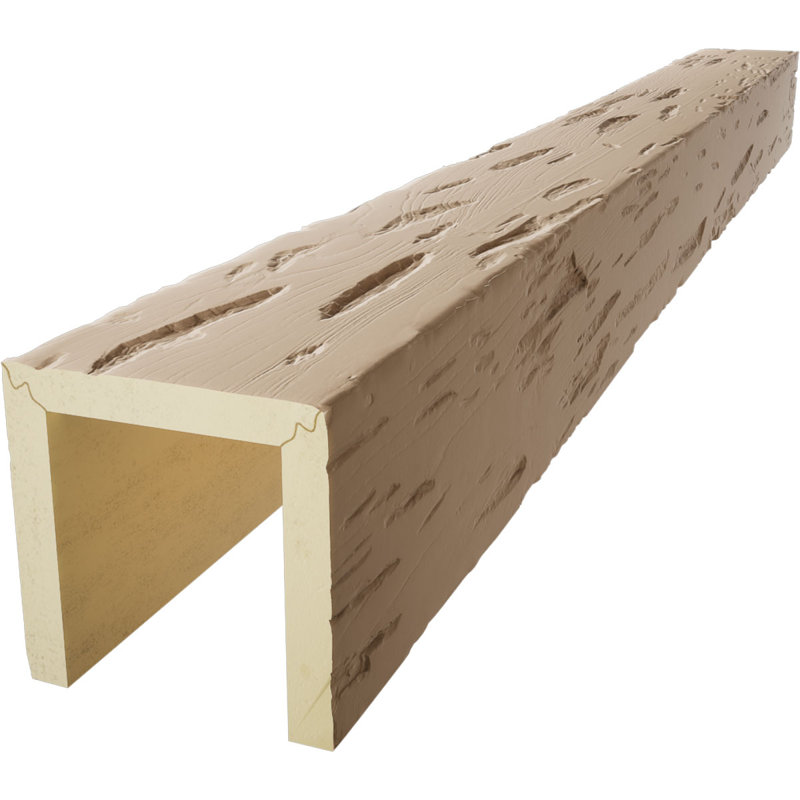 Poutre de plafond 3 côtés Pecky Cypress Endurathane, 10"H x 12"W, Factory Prepped, 12 pi L