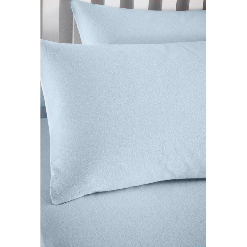 Brushed Cotton Standard Pillowcase Pair, Blue