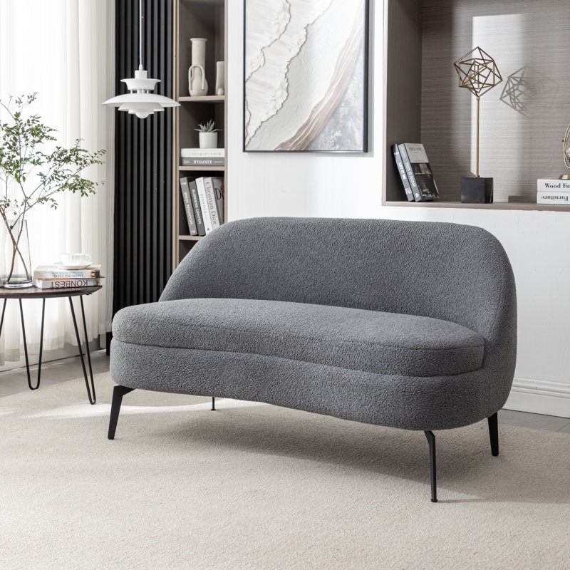 Causeuse rembourrée 50 "Raymond, Boucle performance grise
