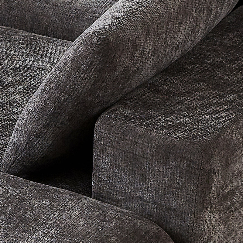 Canapé moderne en nuage de chenille, librement combinable, confortable pour s'asseoir, Chenille grise foncée