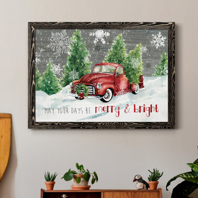 «Merry and Bright Christmas Truck», reproduction d'impression sur toile