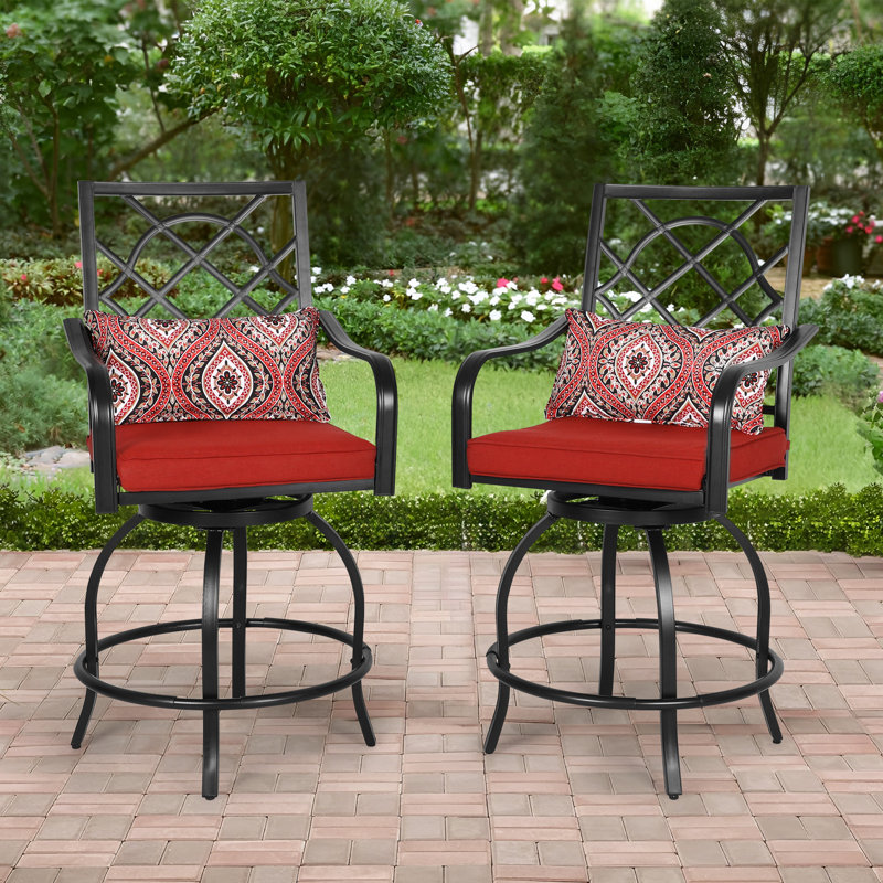 Jayc 24â?? Patio Bar Stool with Cushion