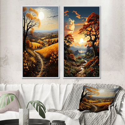 «Countryside Harvest Gold Patchwork», 2 pièces