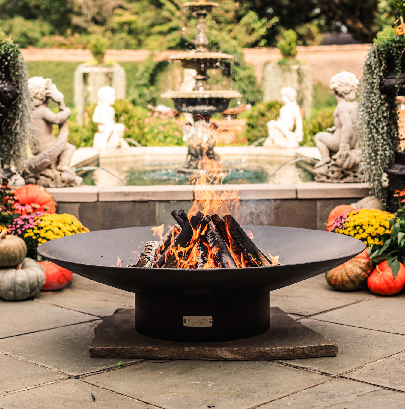 Hartlepool Outdoor Fire Pit, 12" H x 48" W x 48" D