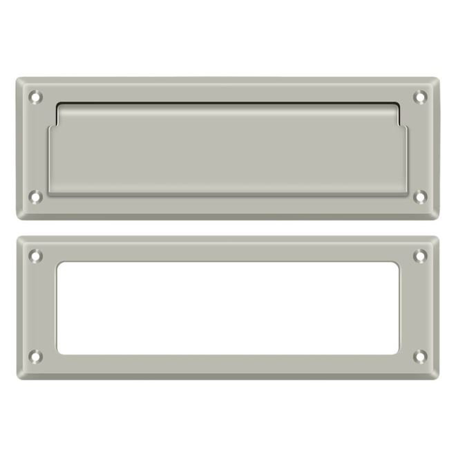 Brass Mail Slot, Brushed Nickel, 2.875" H x 8.875" W x 0.5" D