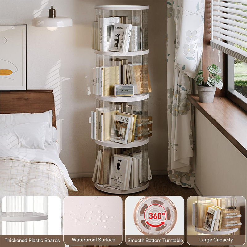 135.5cm H x 40.5cm W Plastic Corner Bookcase