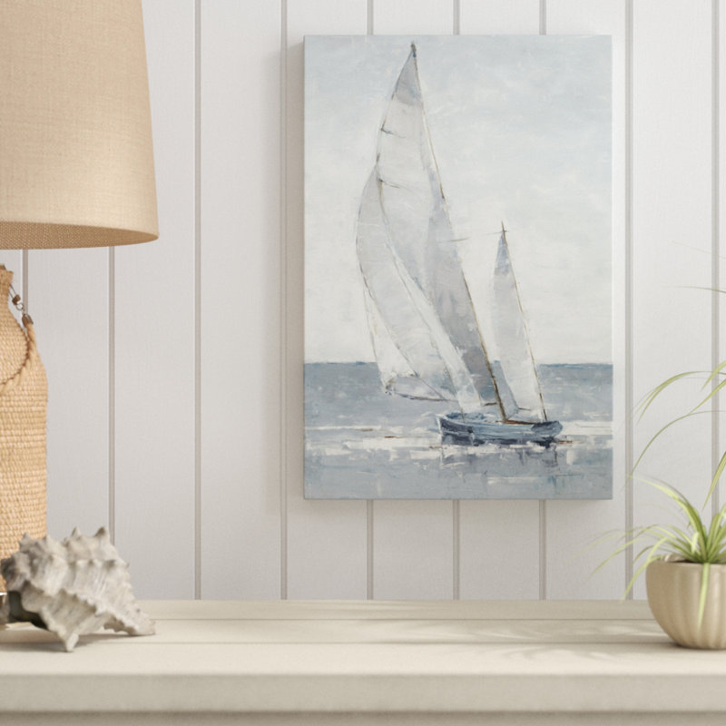 Gray Seas I by Ethan Harper - Painting, 46cm H x 30cm W, Wrapped Canvas