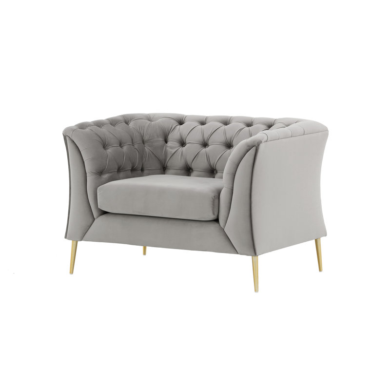 Septimus Upholstered Chesterfield Chair, Grey