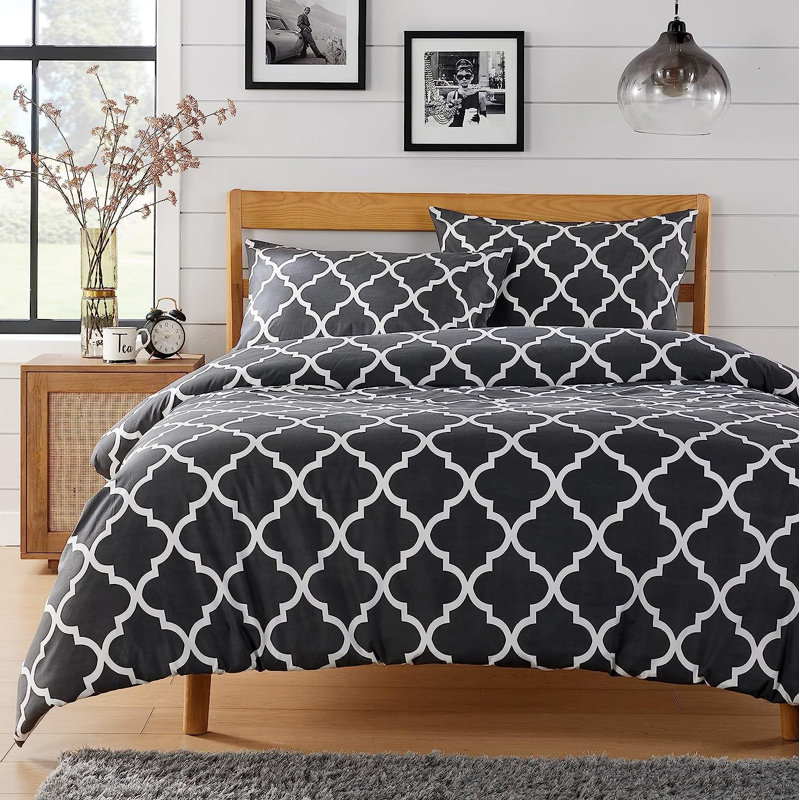 Polyester No Pattern Duvet Cover Set with Pillowcases, Double Duvet Cover Set + 2 Pillowcases