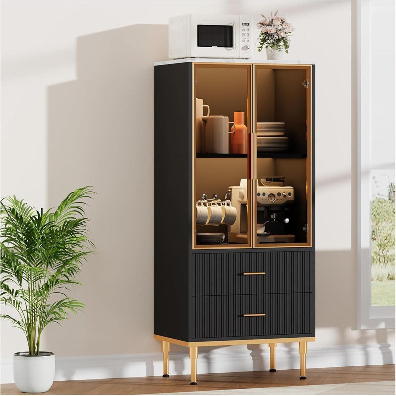 54.8cm Kitchen Pantry, Black 