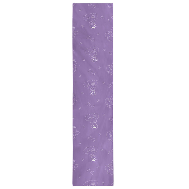 Festive Hol Halloween Dogs Table Runner, 72" L x 16" W, Purple, Cotton blend