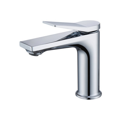 Robinet de salle de bain chromé à un trou, robinet de meuble-lavabo avec deux tuyaux de 3/8 po