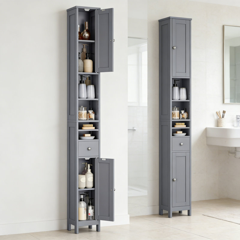 Engineered Wood Freestanding Linen Cabinet