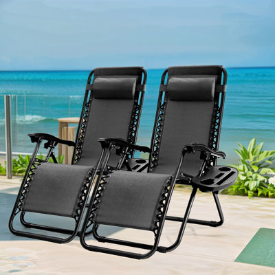 Anais Reclining Folding Zero Gravity Chair (Set of 2) by Arlmont & Co.