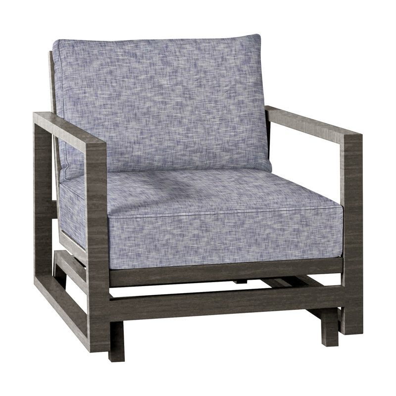 Avondale Patio Lounge Chair with Cushions, Slate Grey, Cabana Stripe Midnight, Welt