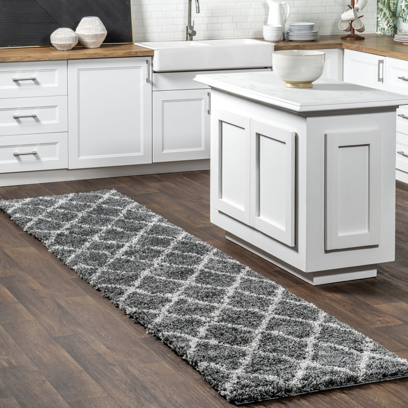 Callum Moroccan Shag Power Loom Performance Gray Rug, Rectangle 9'2" x 12'