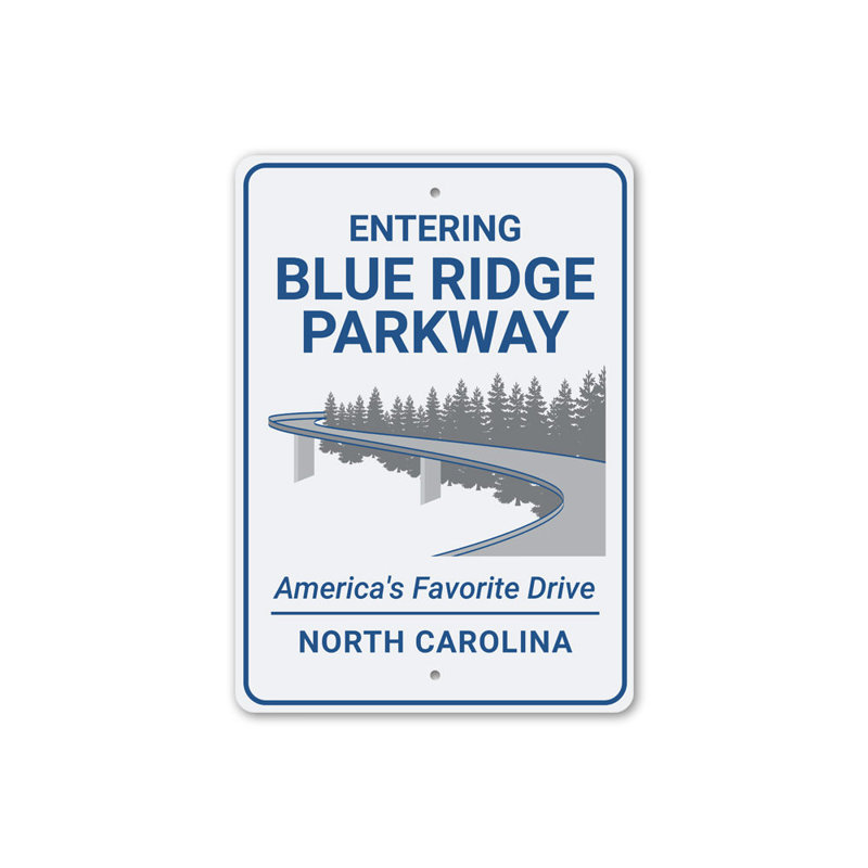 Panneau en aluminium Blue Ridge Parkway, H 14 po x l 10 po x P 0,04 po