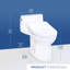 TOTO Ultramax Low Profile WASHLET+ S5 One-Piece Elongated 1.28 GPF Universal Height Toilet with CEFIONTECT, Cotton White - MW6183446CEFG#01