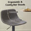 Ensemble de 2 tabourets de bar réglables de style Mid-Century pivotant avec dossier et cuir synthétique pour îlot de cuisine-211793370