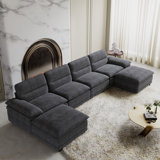 6-Piece 141'' Upholstered U-Shape Sectional
